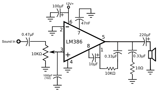 lm386 amp schematic